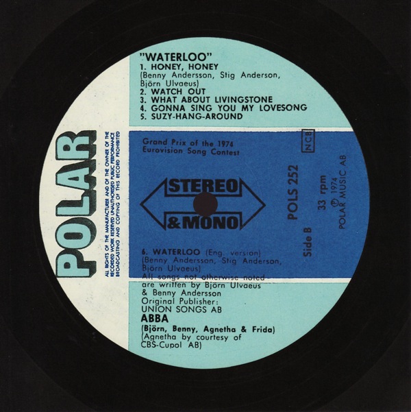 original label design b, Abba - Waterloo +2